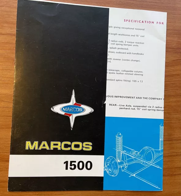 Marcos 1500 1966-67 UK Market Foldout Sales Brochure manual part