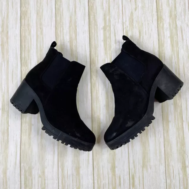 Truffle Collection ASOS Womens Size 10 Black Heeled Chunky Chelsea Boots