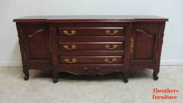 Antique BAU French Country Sideboard Console Buffet Regency Custom Carved Burl B