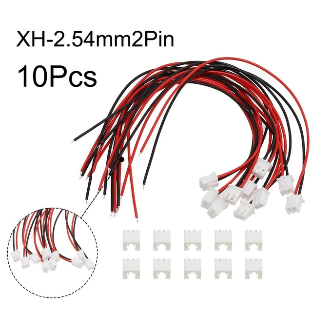 Lot De 10 Connecteurs XH 2,54 Mm Avec Fils 24 AWG - Mâle/Femelle 2, 3 Ou 4 Broches - Pour Projets Électroniques, Arduino, DIY