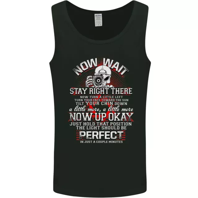Photography Now Wait Photographer Funny Mens Vest Tank Top
