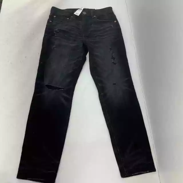 NWT American Eagle Distressed Black Denim Athletic Fit Jeans Mens 28 x 28