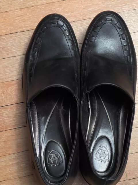ARIAT Womens 8.5B Black Leather Slip On Clog Mules Western Shoe Cushioned VGUC