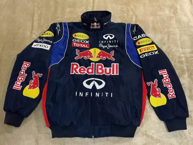 Unisex Adults F1 Team Racing Red Bull Jacket Embroidery Cotton Padded