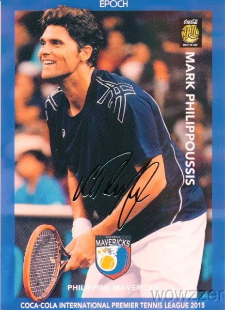 Mark Philippoussis 2015 Epoch IPTL Tennis Gold Foil Facsimile Signature #5/10 MT