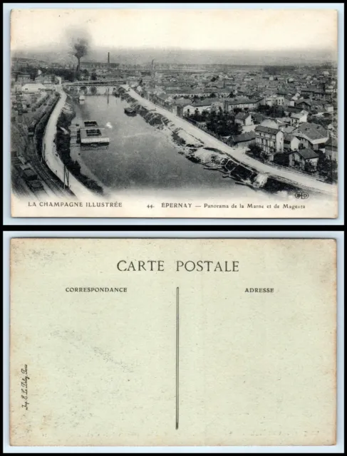 FRANCE Postcard - Epernay, Panorama de la Marne et de Magenta J26