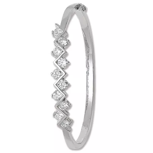 Plata Pulsera Mujer Circonita Cúbica Articulado Plata Maciza de Ley 16 Gramos