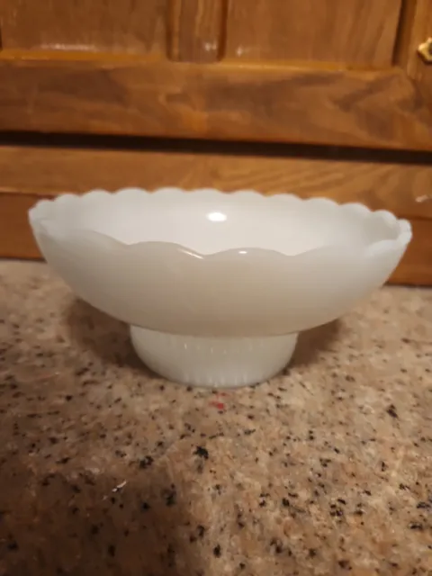Vintage E.O. Brody Co. White Milk Glass Candy Dish Bowl M2000