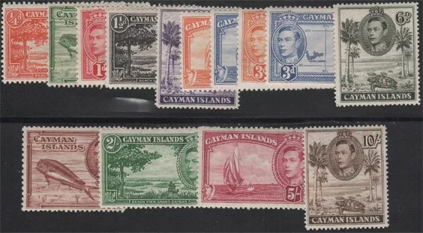 CAYMAN ISLANDS KGVI Scott 100-111 SG115-126a Lightly Hinged