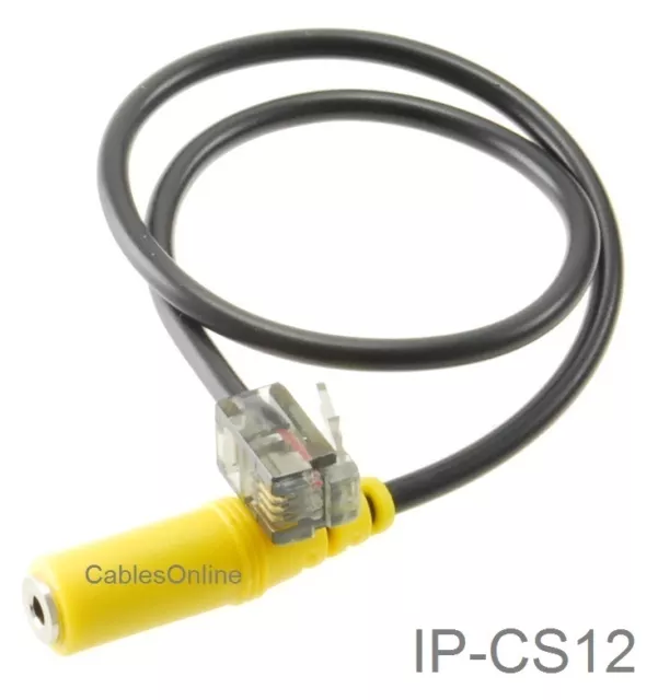 1ft 2.5mm TRS Headset Jack to RJ9/RJ10 Cisco IP Office Phone Adapter, IP-CS12