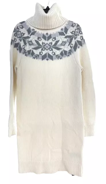 Lauren Ralph Lauren Women's Cream Turtleneck Long-Sleeve Sweater Dress Size XS