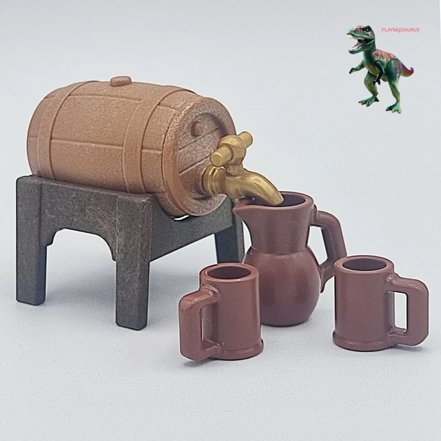 playmobil-tonneau-bi-re-vin-pichet-verres-cave-m-di-vale-bar-banquet