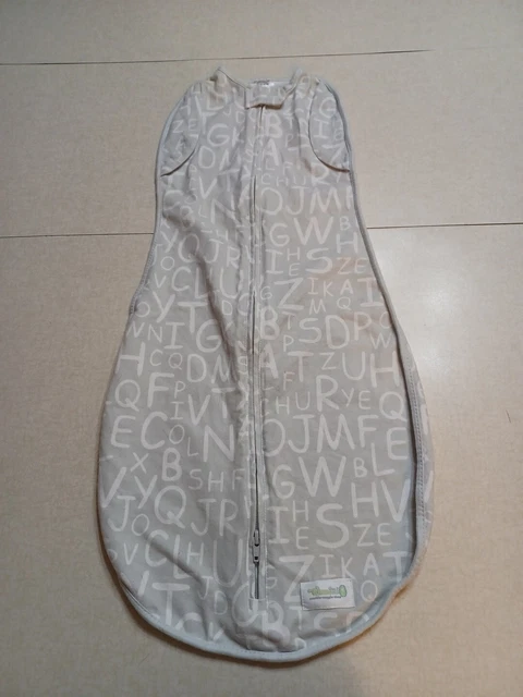 Woombies Baby Swaddle Medium 6-9 Months Grey Alphabet Convertible