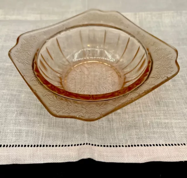 Vintage 1930s Adam Pink Jeannette Depression Glass Berry Dessert Bowl (5”)