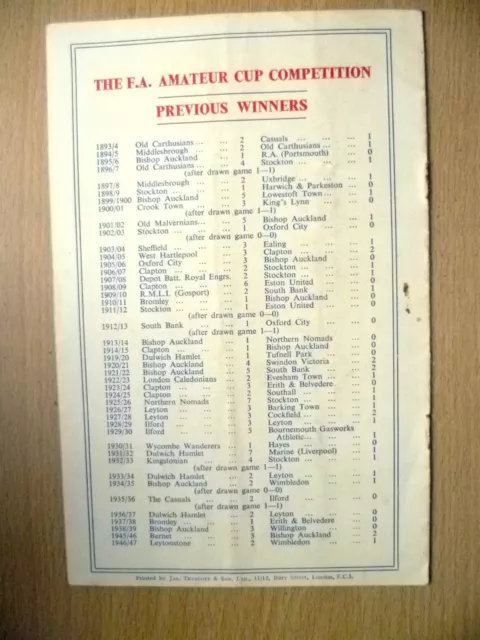 1948 Amateur Cup FINAL- LEYTONSTONE v BARNET at Stamford Bridge 3