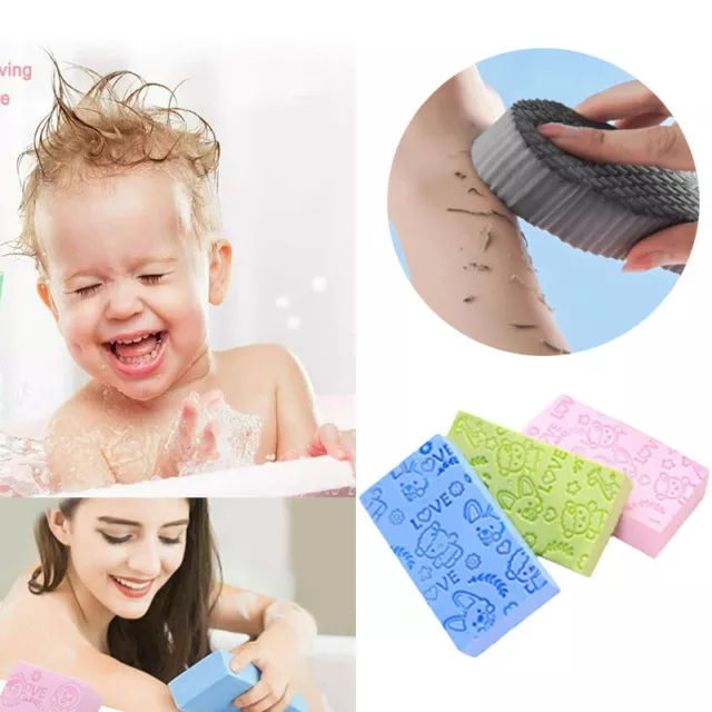 Gel de ducha de baño ultra suave esponja spa exfoliación eliminación de piel muerta gris ~
