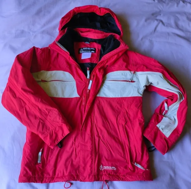 Ripcurl kids ski Jacket fits 10-12 red and white Mountainwear hooded zip up snow