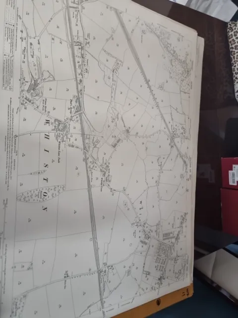 1907 Ordnance Survey Whiston Warrington Meile = 25 Zoll Lancashire