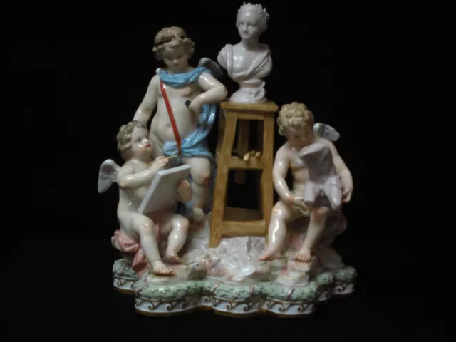 Meissen Figuren Gruppe Allegorie Der Bildhauerei Modell Nr.4 Um 1880
