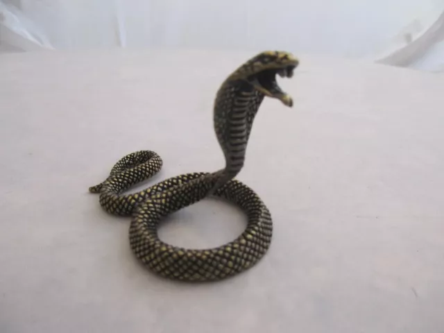 Brass Cobra Figurine Vintage Mid Century Rare C1940 Nice