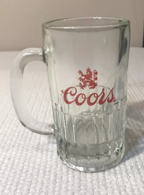 Old Coors Brewery with Lion Logo Heavy Glass Beer Drinking Mug