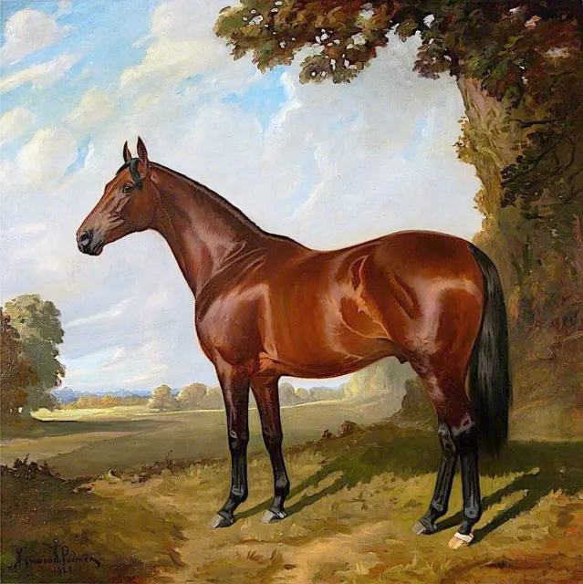 Oil painting nice animal red horse landscape Gainsborough-James-Lynwood-Palmer