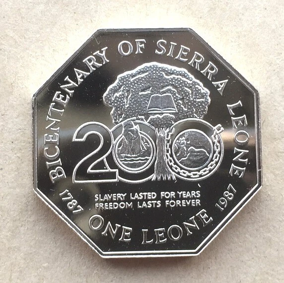 Sierra Leone 1987 200 Years of Freetown Leone Silver Coin,Proof