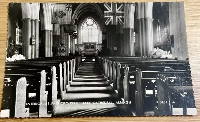 Vintage Pc, Interior St Patrick’s Protestant Cathedral Armagh, RPPC, UnPosted