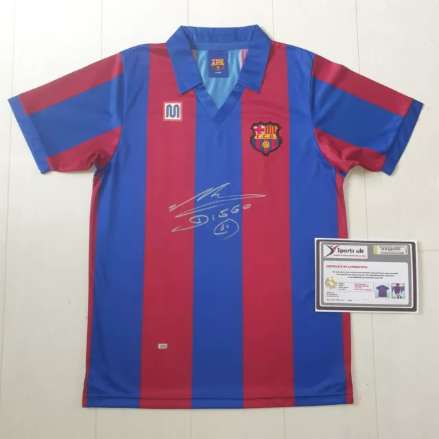 Diego Maradona signed & autographed Barcelona 1982 shirt / jersey with COA messi