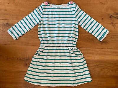 Girls New Ex Mini Boden Stripe Jersey Tunic Dress 5-6 Years Seconds / Defects