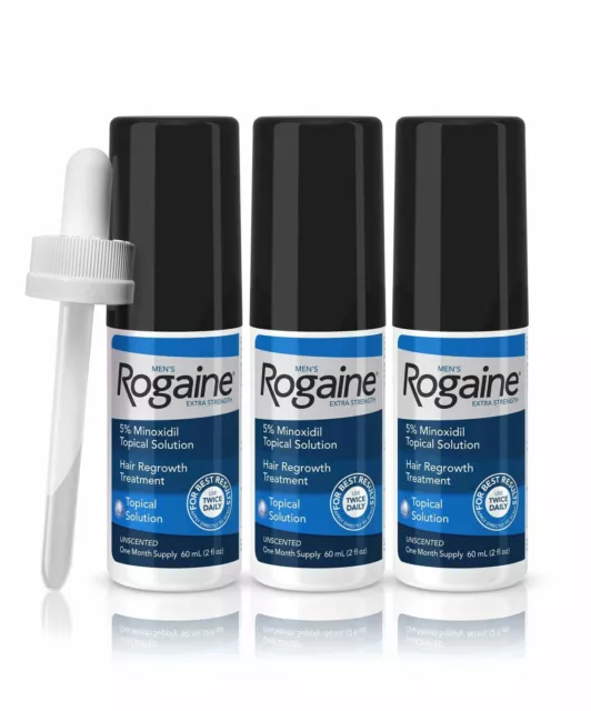 Men's ROGAINE 5% Minoxidil Lösung Extra Strength 3 Monatsvorrat 60ml 3