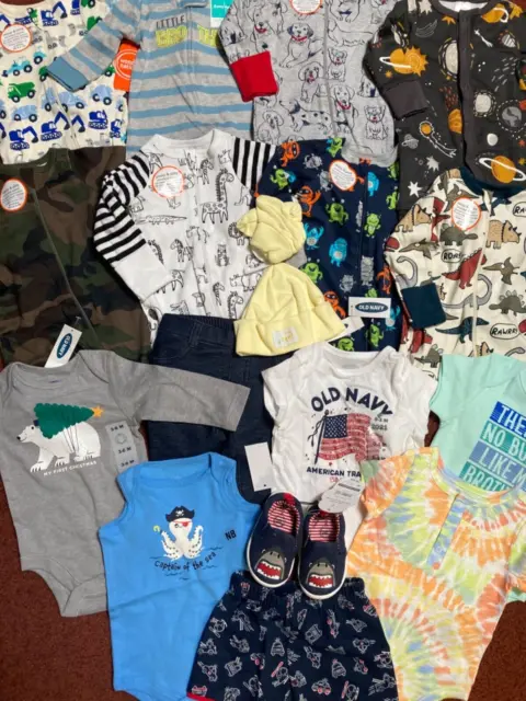 Infant Baby Boys Size NEWBORN -3 Months Clothing Lot Carter’s Old Navy  ALL NEW