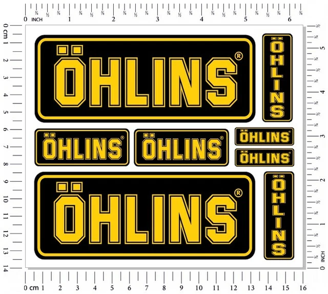 Pack De 2 Autocollants Ohlins Noirs Brillants - Largeur 3 Pouces - Pour Moto Ducati, Yamaha, Honda, BMW