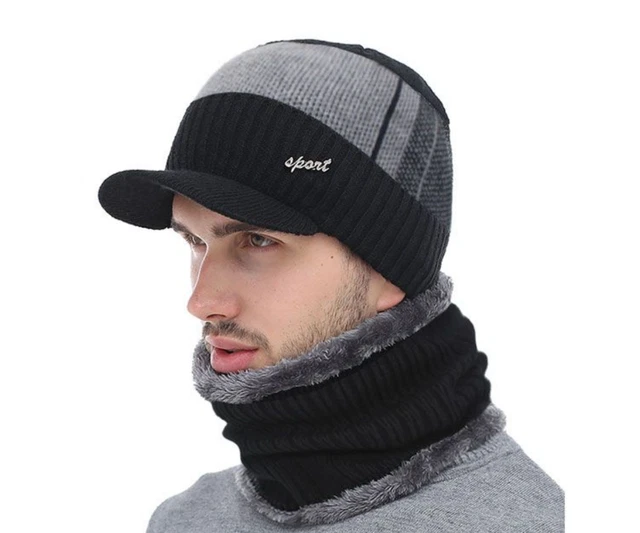 Gorro Para Hombre Gorros De Invierno Hombres Para El Frio Con Bufanda Punto 3