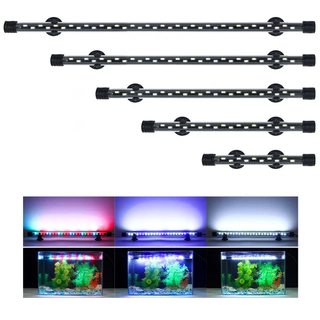 LED Acuario Luz de Luna Lámpara Blanca Azul Impermeable Iluminación Marina Regulable