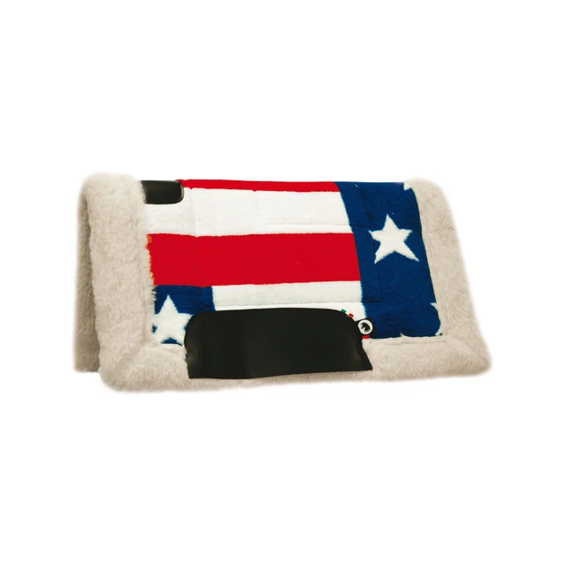 Tapis De Selle Western En Laine - Pour Selle Sans Arçon - Beige Et Rouge