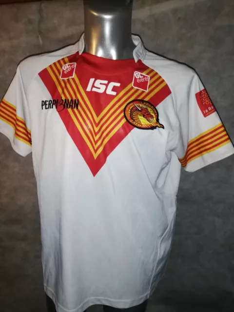 Maillot Rugby Isc Perpignan Xiii Dragon Catalans Taille Xl Vintage
