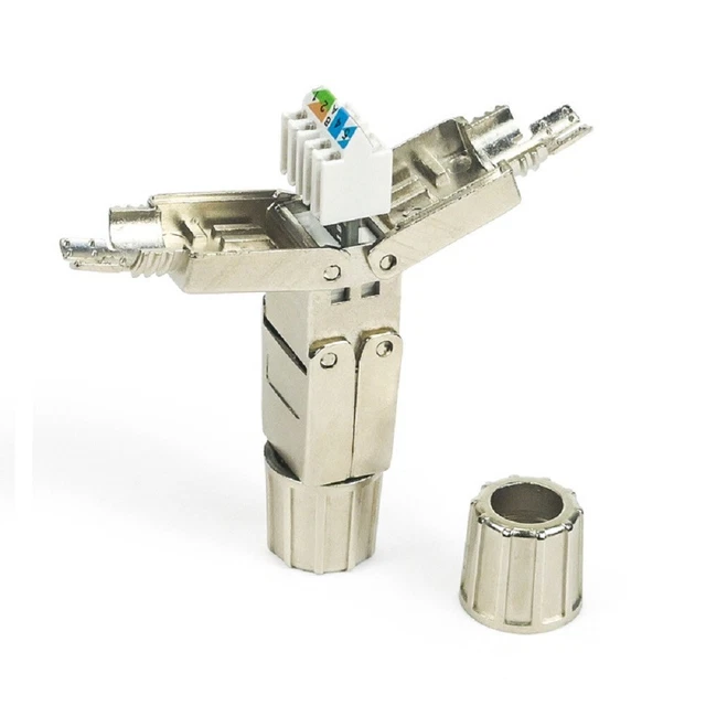 CAT7 Network Cable Extender Connector Tool-Free Adapter Fully Shielded Module