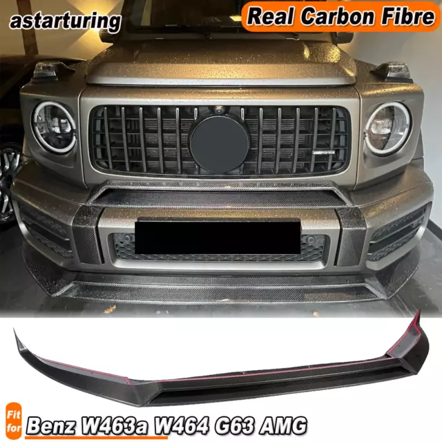 REAL CARBON Front Bumper Lip Spoiler Fit For Mercedes Benz W204