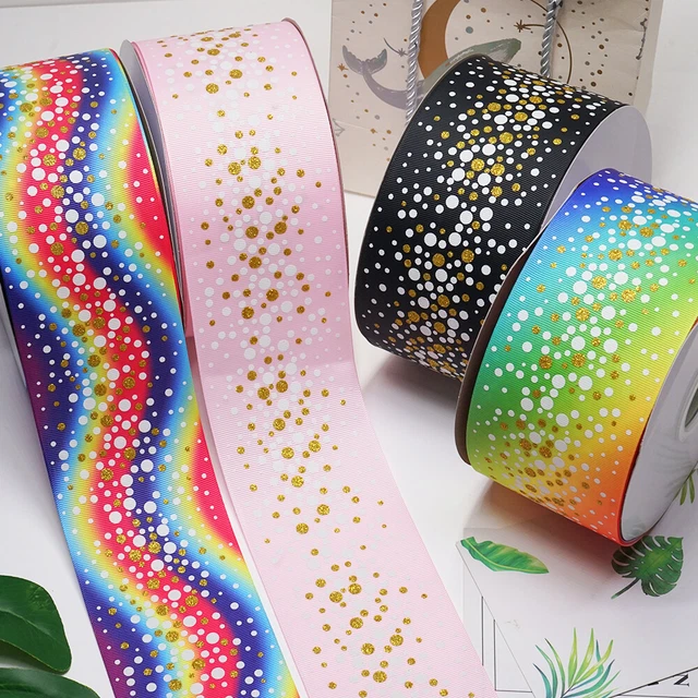 5 Yards 3 '' 75 MM Glow In The Dark Noël Imprimé Rubans Gros-Grain Pour...