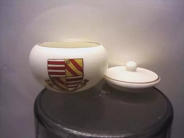 Woolacombe crested china lidded Pot Goss