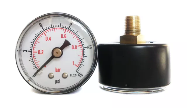 Pressure Gauge 40mm 50mm 63mm 100mm Dial Pneumatic Hydraulic 15-10000 PSI Bar 3