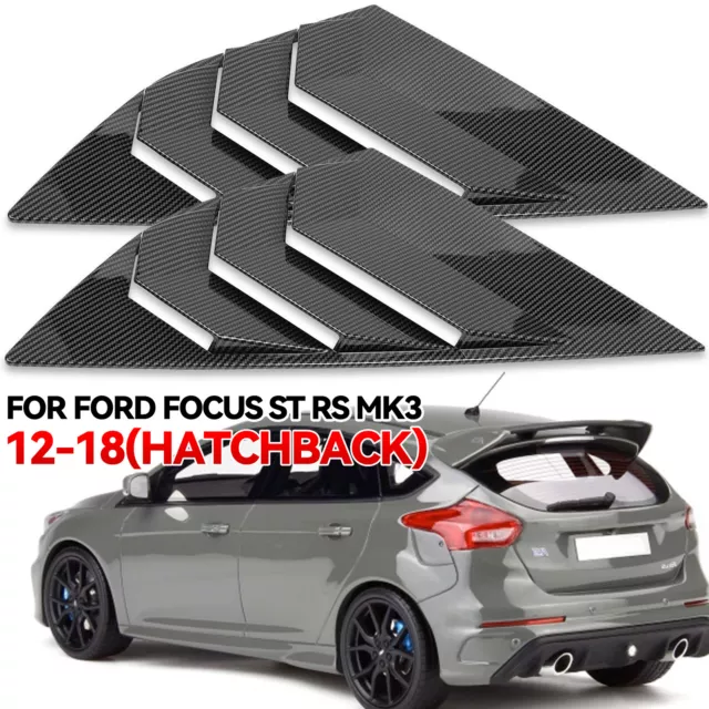 US Window Louver Rear Vent Cover Carbon Fiber For Ford Focus ST RS III Hatchback