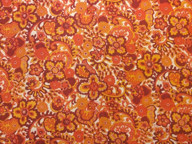 TRUE VINTAGE Screen Print Cotton Canvas Fabric NOS Flower MCM Fabric BTY TRV004