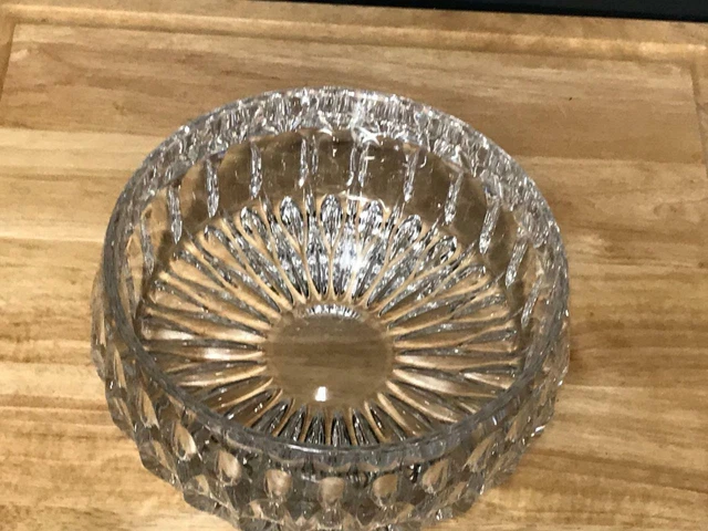 Vintage Gorham Althea Cut Lead Crystal Glass Serving Bowl 7 1/2" Diameter