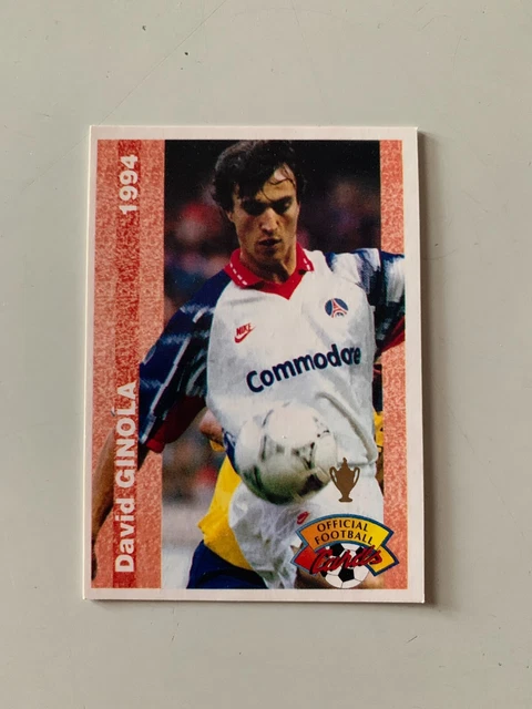 Panini David Ginola PSG – Carte N°267 Saison 1992-1993 Très Bon état