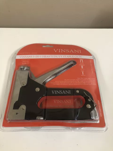 Vinsani Heavy Duty Stainless Steel Metal Staple Tacker Gun with Staples .