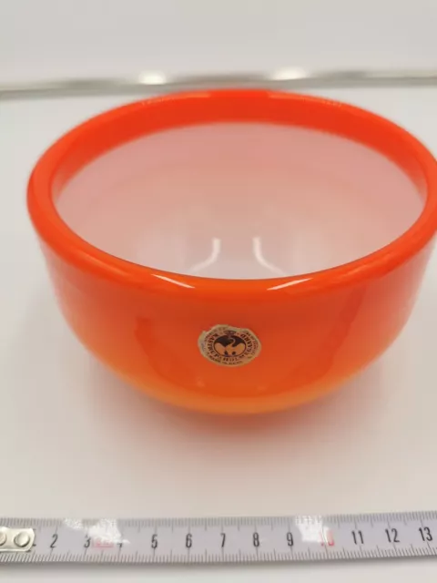Michael Bang Holmegaard Glasschale bowl Palet Kastrup Denmark red Vintage orange