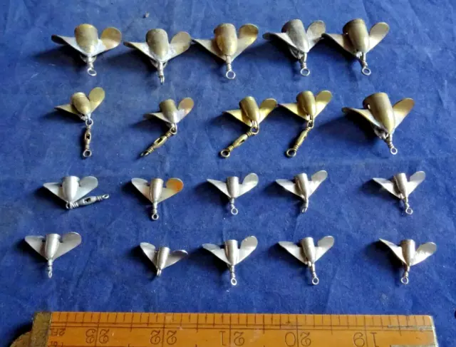 20X Vintage Old Factory Stock Phantom Fishing Lure Heads Inc Nickel Plated