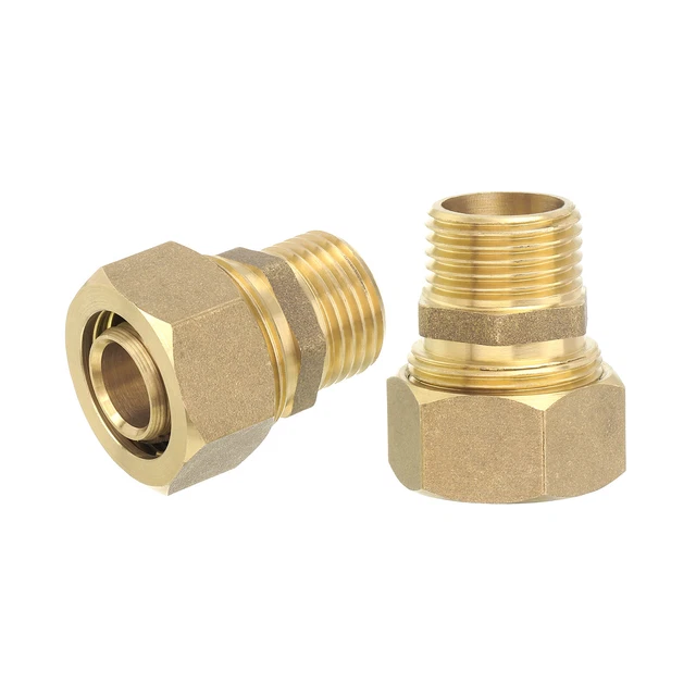 4 Raccords Compression Laiton 18mm - Connexion étanche Pour Plomberie & Climatisation